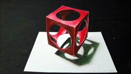 How I Draw a 3D Holey Cube Trick Art by Vamos