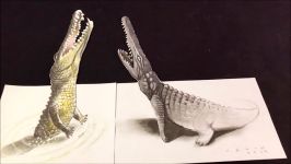 Amazing 3D Art Crocodile vs Crocodile Slow Motion