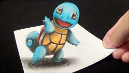 How I Draw a 3D SQUIRTLE Art Drawing