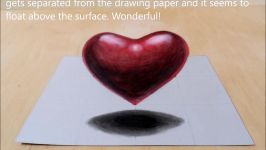 Drawing Floating Heart  Step by Step Tutorial  3D Trick Art