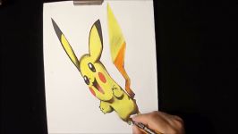 Drawing a 3D PIKACHU Pokemon GO Illusion