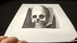 Drawing Skull from the Hole Trick Art 3D