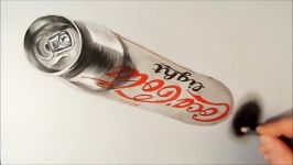 Stunning 3D Drawing of a Coca Cola Can  Short Video