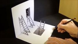 How to Draw Ladders  Drawing 3D Ladders  Optical Illusion on Paper  VamosART