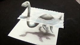 3D Trick Art on Paper  Real Loch Ness Monster  New Viewpoint