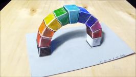 3D Drawing a Rainbow Arch for Kids  How to Draw 3D Arch