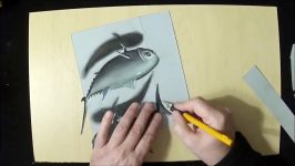 How to Draw Tuna Fish  Drawing 3D Fish Illusion on Paper By Vamos