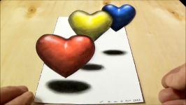 3D Drawing and coloring for Kids  Coloring 3D Hearts