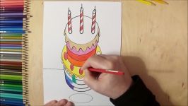 Learn Colors for Kids and Rainbow Cake Coloring Page