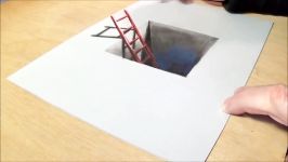 How to Draw Red Ladder in the Hole  3D Trick Art on Paper  Vamos