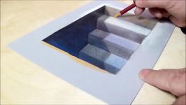 3D Trick Art  Drawing 3D Stairs to the Depths  How to Draw 3D Stairs