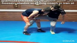 آموزش کشتیteach wrestling.  hossein abedini wrestling coach in an at.  amoze