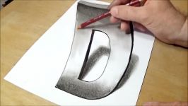 How to Draw 3D Letter  Trick Art Drawing  Anamorphic Illusion