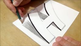 Easy Drawing with Graphite Pencils  How to Draw Letter H  Anamorphic Illusion