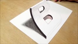 Drawing 3D Letter B  Trick Art on Paper with Graphite Pencils