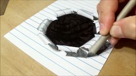How to Draw Hole Paper  Drawing Hole Lined Paper with Graphite Pencils