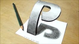 Drawing 3D Letter with Graphite Pencils  How to Draw 3D Letter P
