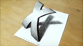 Drawing 3D Letter  How to Draw Curved Letter X