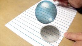 Drawing a Floating Levitating Sphere  How to Draw 3D Ball