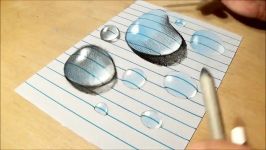 Drawing Water Drops on Line Paper  How to Draw 3D Drops
