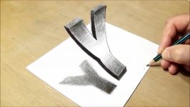 How to Draw Floating Letter Y  Drawing 3D Trick Art with Pencil Marker