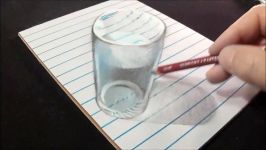 Drawing a Glass of Water  3D Trick Art on Line Paper