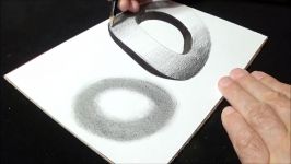 Floating Letter O  Drawing letter O with Pencil Marker  3D Trick Art