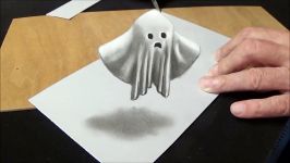 Drawing Levitating Ghost  3D Trick Art with Charcoal  3D Art Drawing