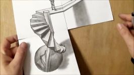 Drawing Spiral Stairs  How to Draw 3D Caracole  Anamorphic Corner Art  Vamos