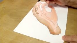 Drawing 3D Hand Illusion  How to Draw 3d Hand  3D Trick Art  Vamos