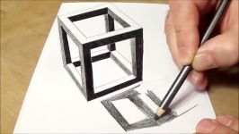 How to Draw Holey Cube  3D Anamorphic Illusion with Vamos