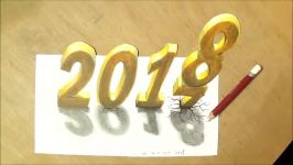 Happy New Year 2018  How to Draw Number 2018  Trick Art with Vamos