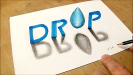 How to Draw 3D Text Drop  Drawing 3D Letters Drop  Vamos