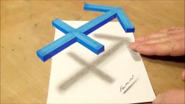 How to Draw Zodiac Symbol Sagittarius  Drawing 3D Floating Sign