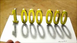 1000000 Subscribers  Thank You  Drawing 3D Numbers One Millions