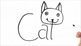 How to Turn Words Cat into a Cartoon  Wordtoons Art for Kids