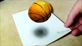 How to Draw Basketball  Drawing 3D Floating Ball  Vamos