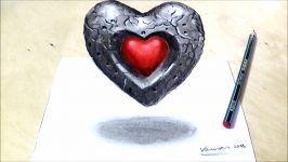 How to Draw Heart  Drawing Floating Heart  3D Trick Art