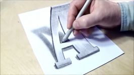 Only One Pencil  How to Draw 3D Letter A in Western Style Font