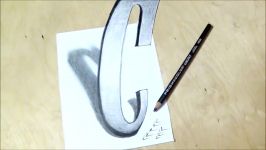 ONLY ONE PENCIL  How to Draw Letter C in Western Style  3D Trick Art