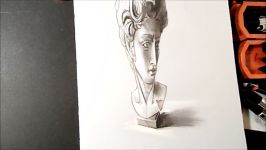 BUST OF DAVID ILLUSION  How to Draw 3D David Statue  By Vamos