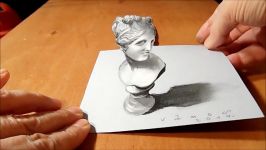 3D BUST OF VENUS  How to Draw Venus Statue Illusion  Trick Art on paper