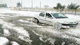 tuned renault logan snow drifting