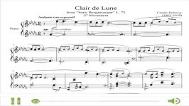 نت آهنگ Clair de Lune Claude Debussy برای پیانو