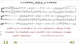 نت پیانوی قطعه Corre río corre