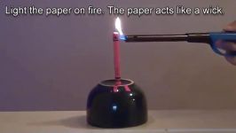 آزمایش علوم شیمی استفاده مداد شمعی بعنوان شمع
