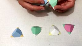 اوریگامی سه بعدی هرم  آموزش ساخت هرم کاغذی  کاردستی