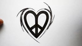 How to Draw a Peace Love Symbol Design