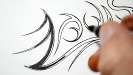 Drawing Tribal Name Tattoo Design  Louis