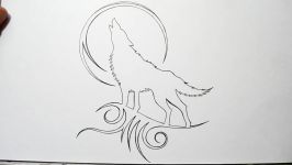 Drawing a Howling Wolf Silhouette  Black Tribal Tattoo Design